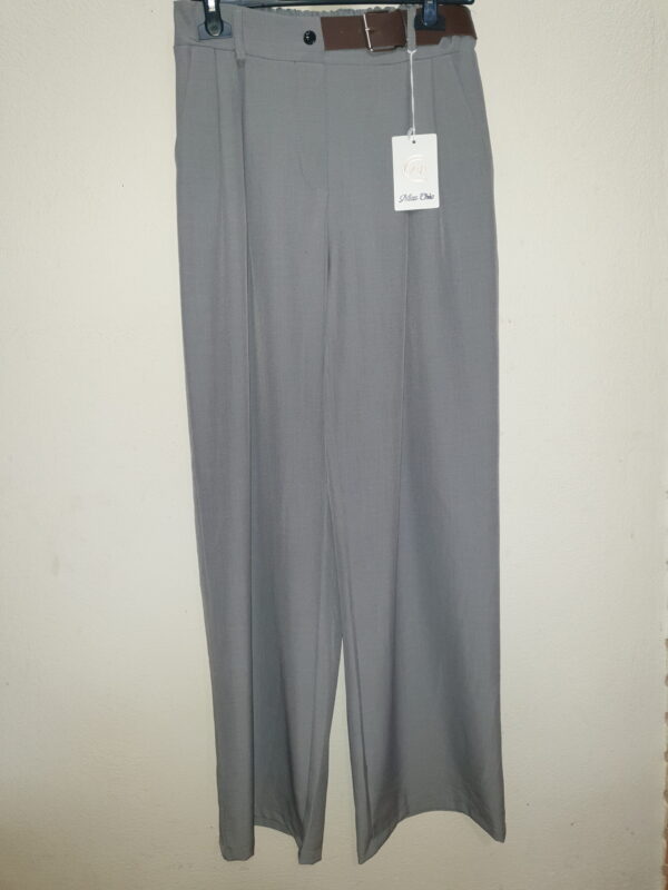 Pantalón gris de pinza, camal ancho